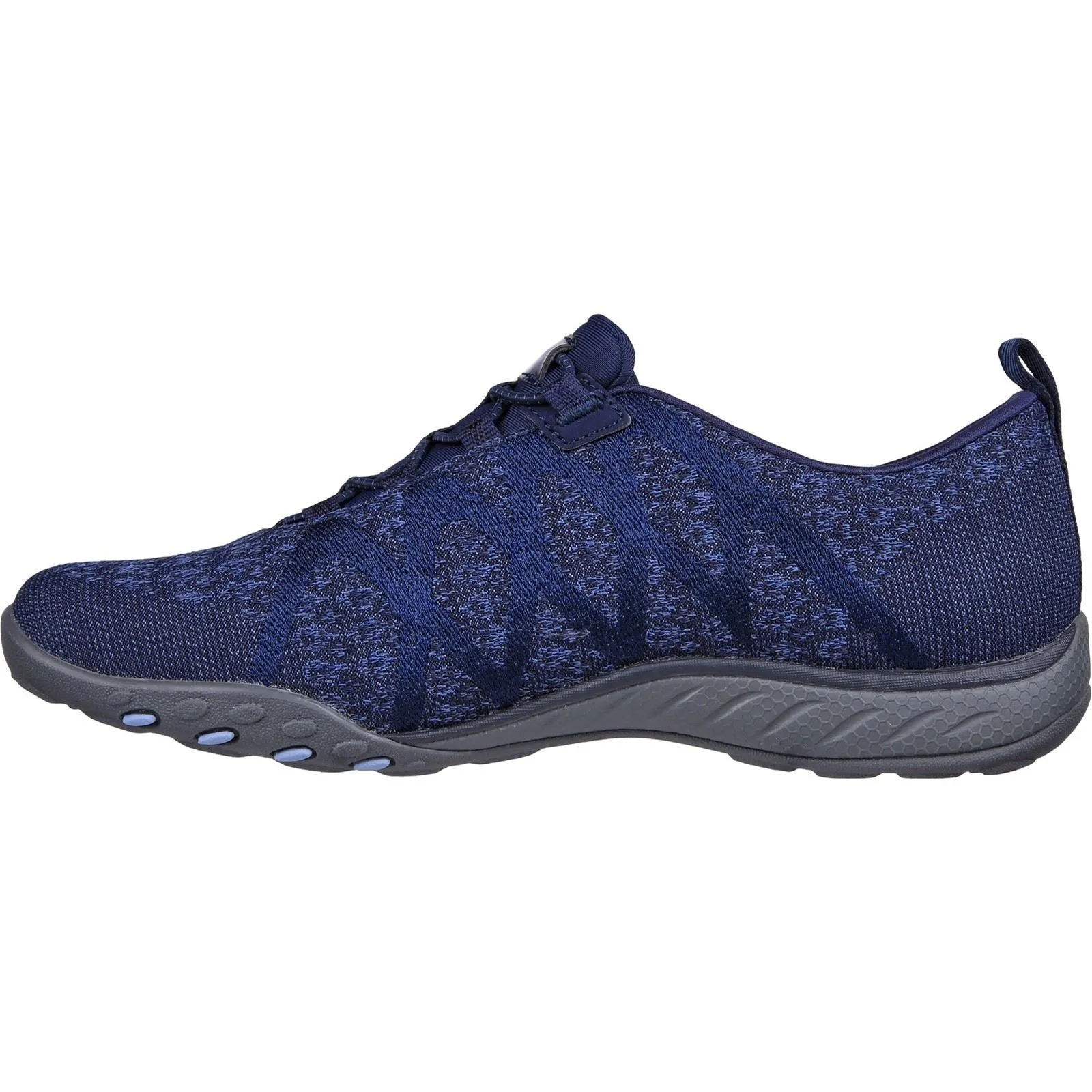 Women's Wide Fit Skechers 100301 Relaxed Fit Breathe Easy Infi Knity Sneakers - Navy