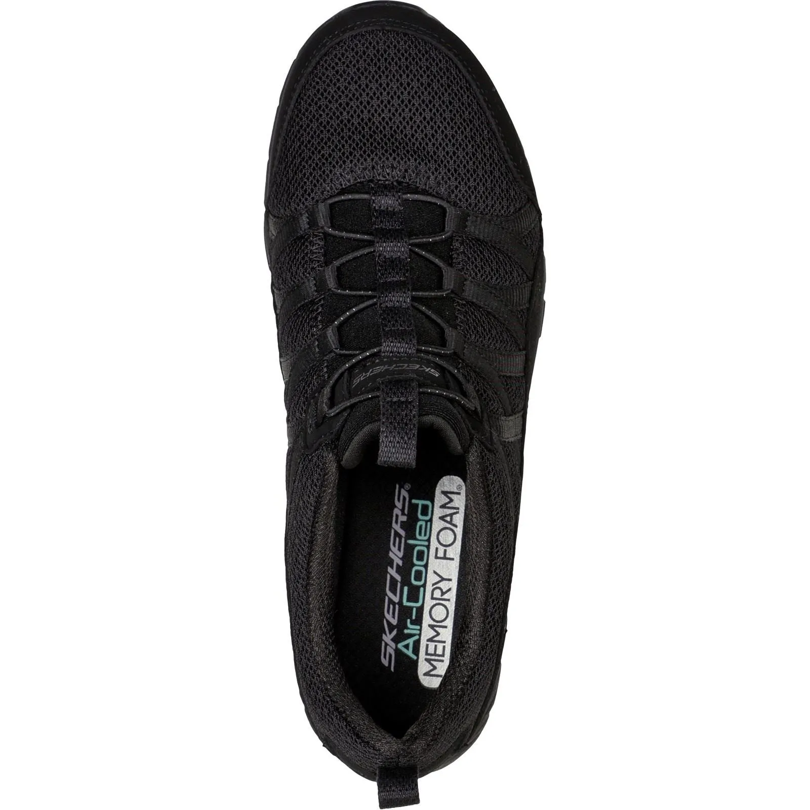 Women's Wide Fit Skechers 104281 Gratis Sport Live Golden Sneakers - Black