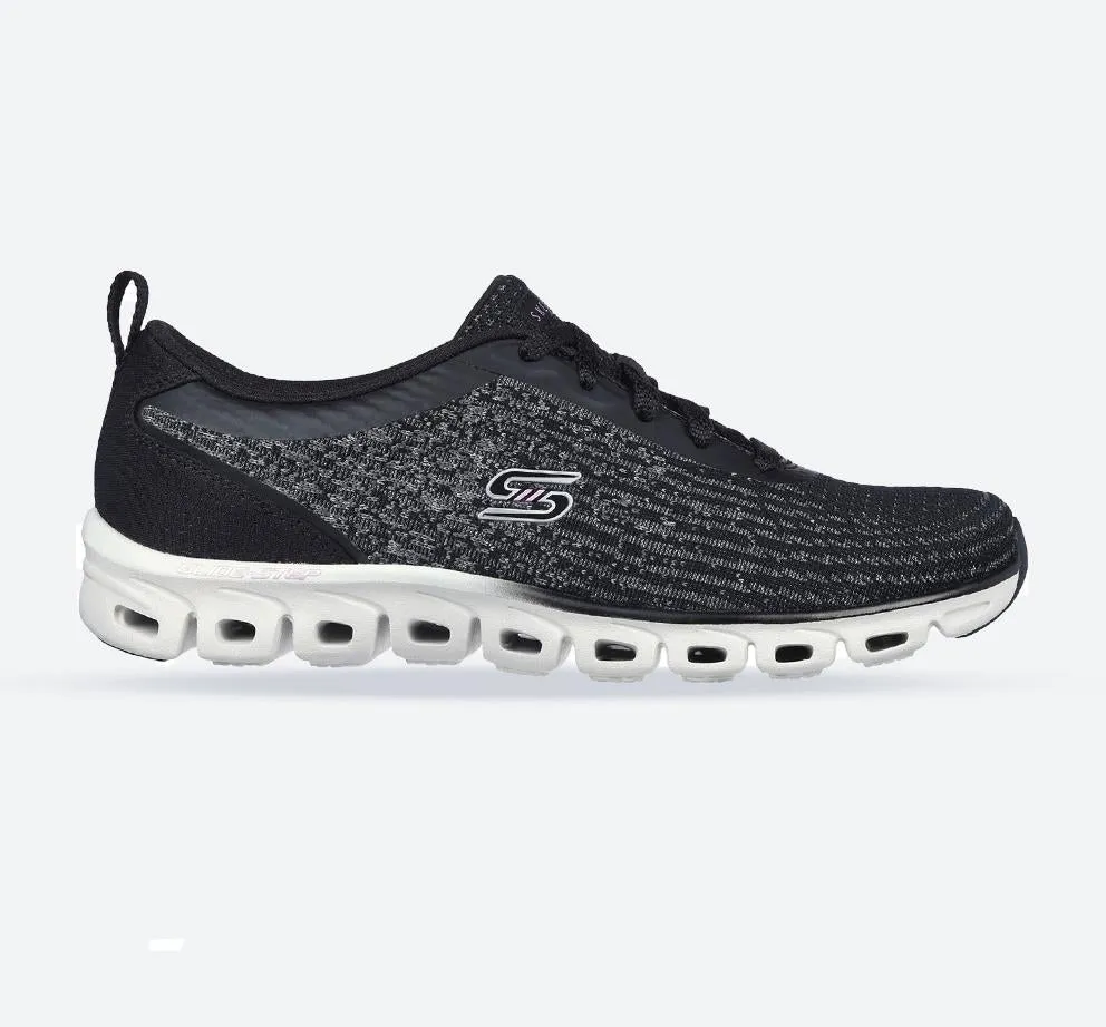 Women's Wide Fit Skechers 104325 Glide-Step Head Start Sneakers -  Black