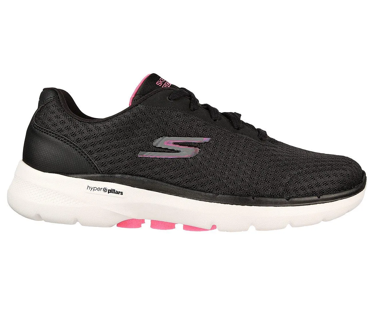 Women's Wide Fit Skechers 124514 Go Walk 6 Iconic Vision Sneakers