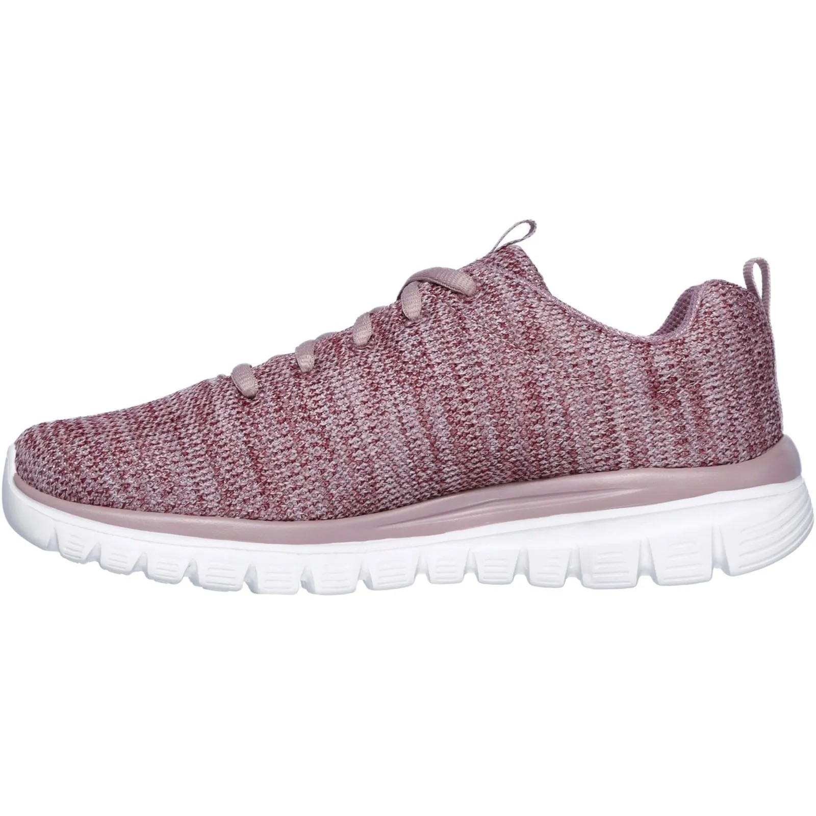 Women's Wide Fit Skechers 12614 Graceful Twisted Fortune Sneakers - Mauve