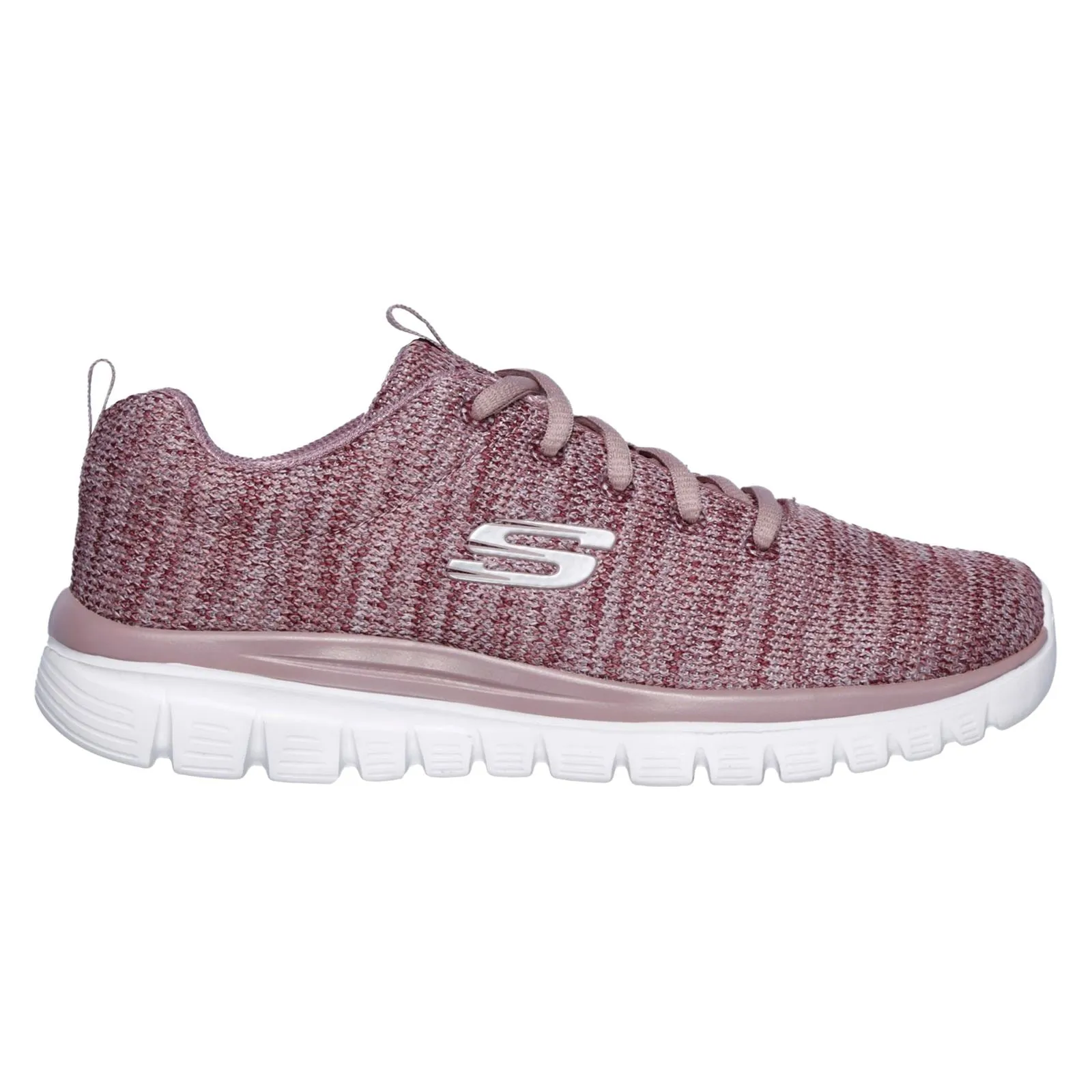 Women's Wide Fit Skechers 12614 Graceful Twisted Fortune Sneakers - Mauve