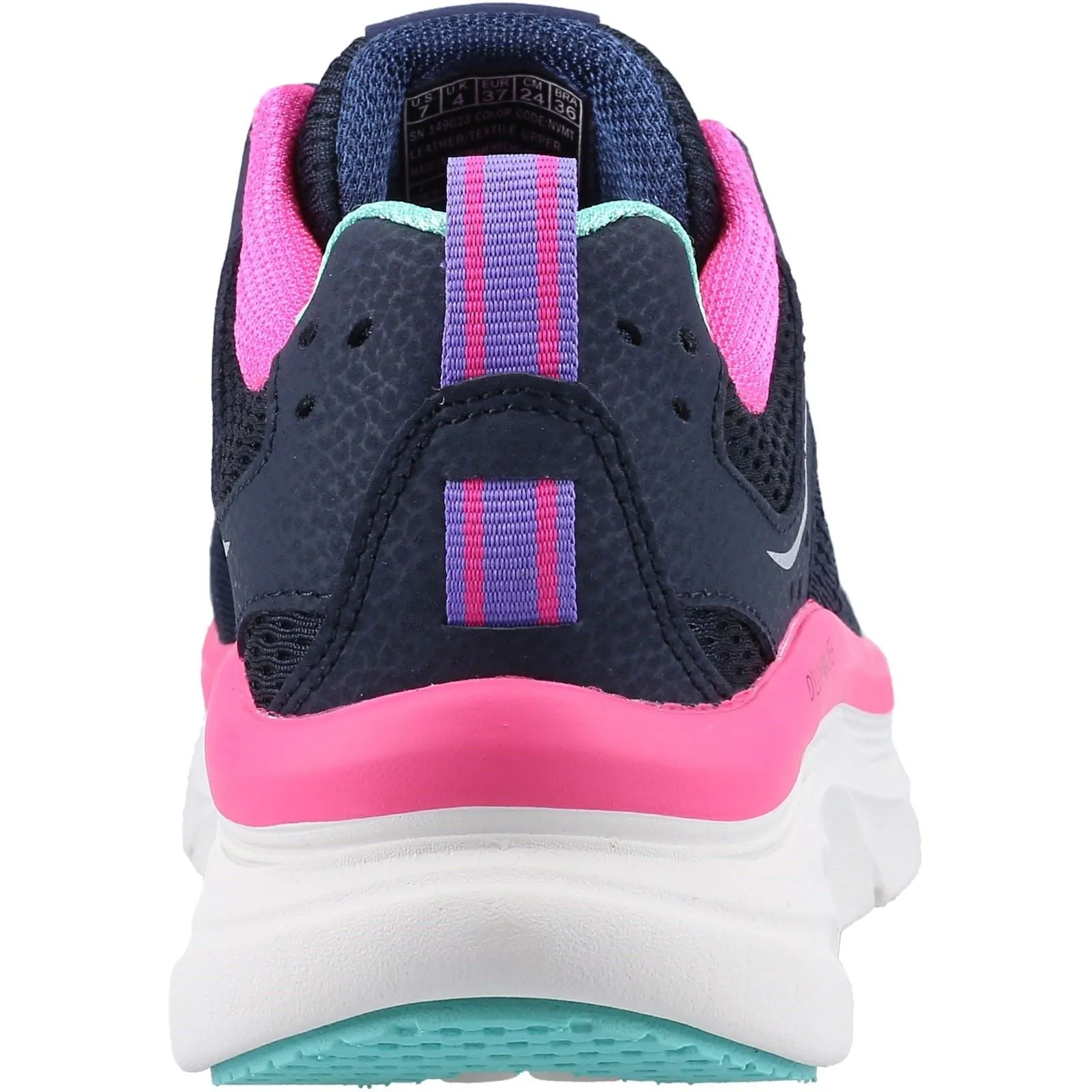 Women's Wide Fit Skechers 149023 D'lux Walker Infinite Motion Sports Sneakers - Navy/Multi