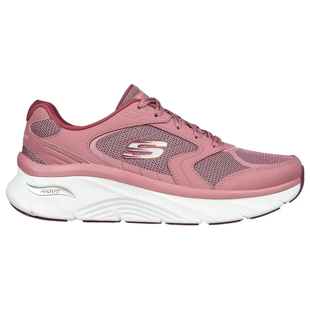 Women's Wide Fit Skechers 149686 Relaxed Fit Arch Fit D'lux Sneakers - Mauve