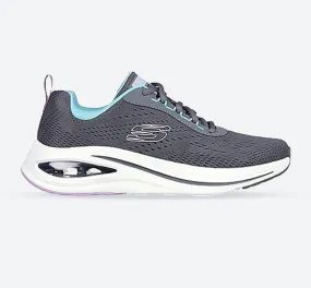 Optimized Title: Womens Skechers 150131 Skech Air Meta Aired Out Wide Fit Sneakers - Charcoal Multi-Color