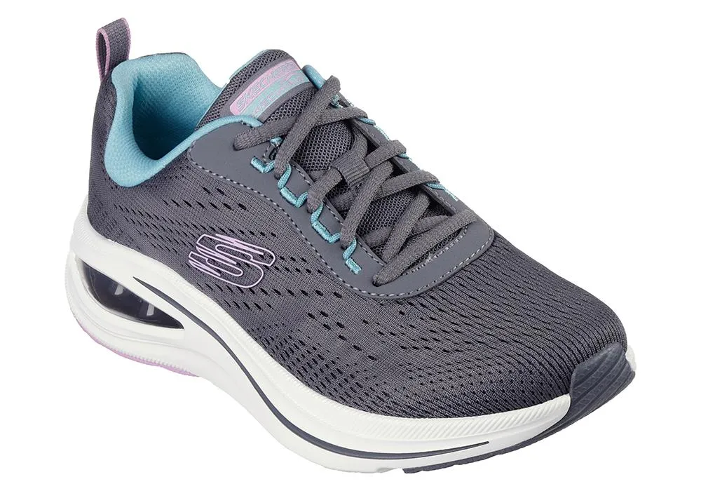 Optimized Title: Womens Skechers 150131 Skech Air Meta Aired Out Wide Fit Sneakers - Charcoal Multi-Color