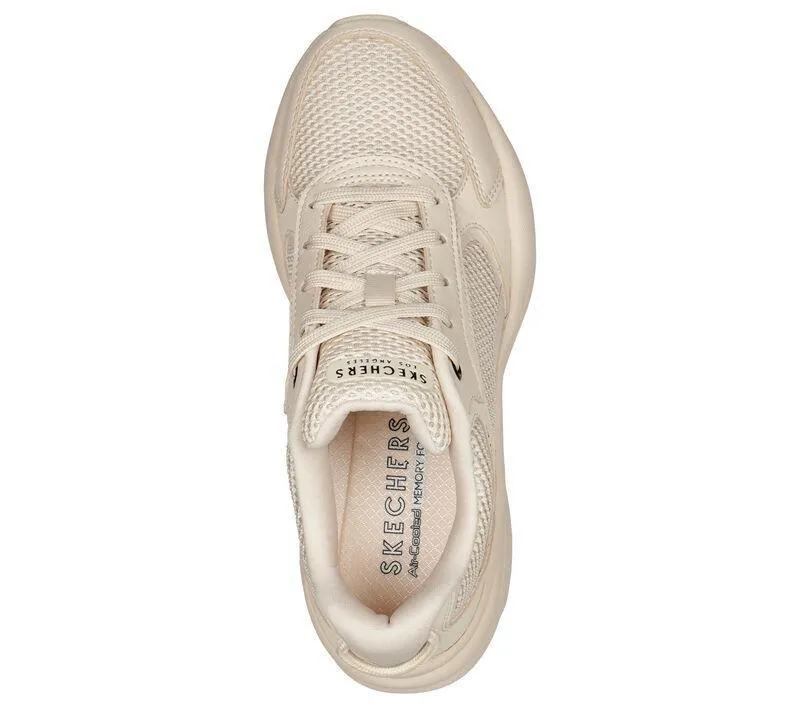 Women's Wide Fit Skechers 177402 Street Twisterz Lighten Up Sneakers - Sand